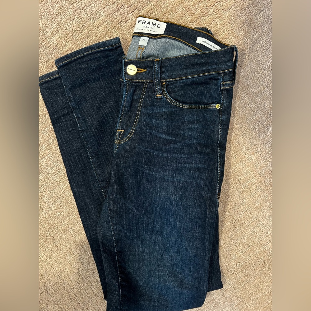 Frame Denim Women's Dark Indigo Skinny Jeans